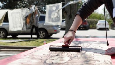 Steamroller printing event showcases student creativity